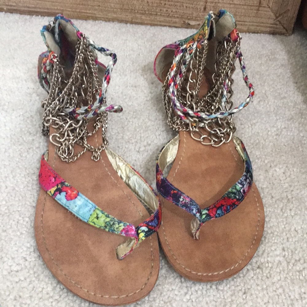 Wild Pair MultiColor Ankle Bracelet Sandals